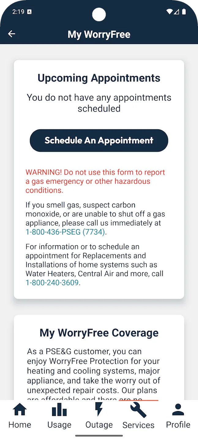 PSEG app WorryFree