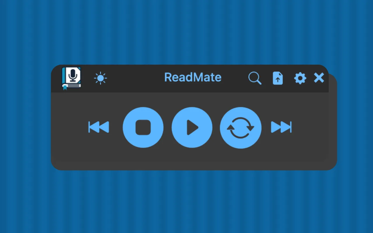 ReadMate player — dark mode
